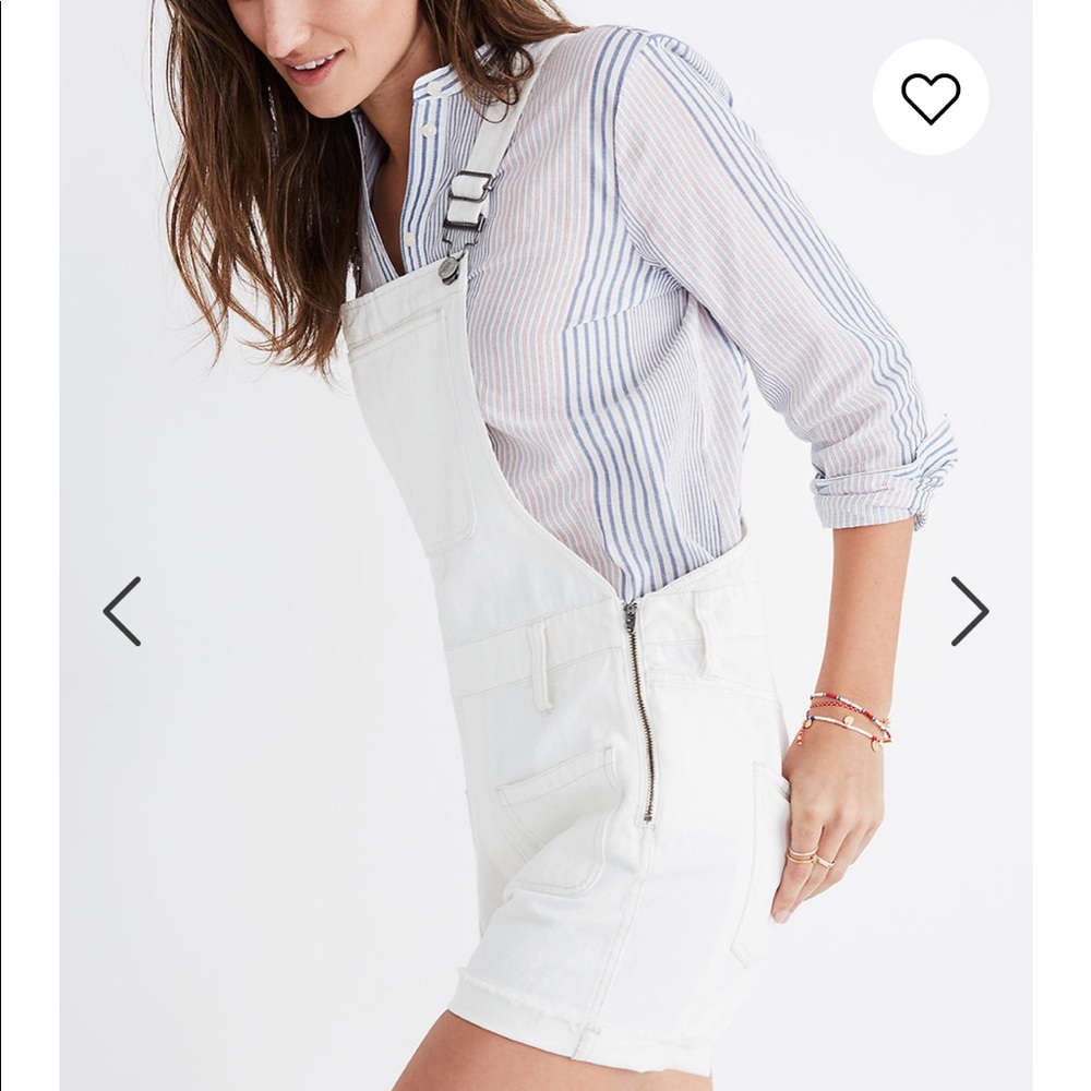 Madewell Adirondack Short Overalls in Tile White